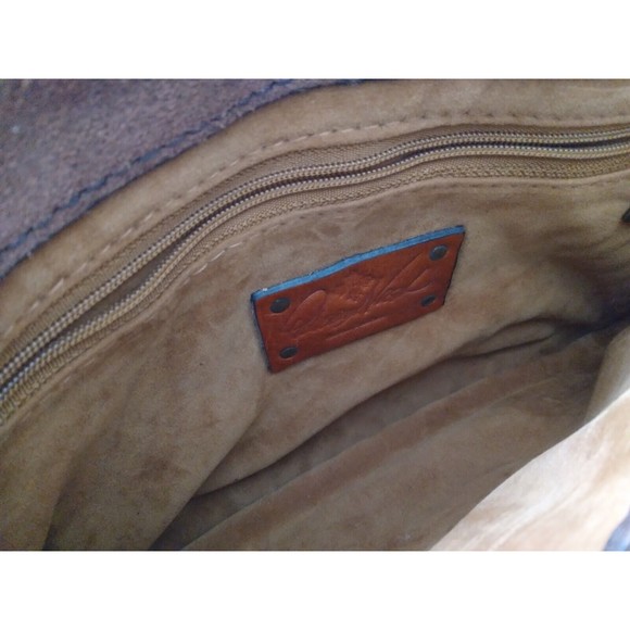 PATRICIA NASH BEAUMONT Brown Leather Crossbody Purse Messenger Bag Tassel - Picture 5 of 9